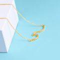 wholesale Gold 925 Sterling Silver Ocean Wave Pendant Necklaces Minimalist Chain Beach  for Women-0-1
