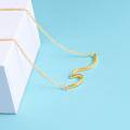 wholesale 925 Sterling Silver Wave Pendant Necklace Wholesale In Rose Gold Tone For Women Fashionable Minimalist Jewelry-0-1