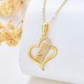 wholesale 14k Gold Lab Diamond Mom Heart Pendant Necklace-0-5