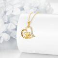 wholesale 14K Gold Elephant Heart Moon I Love You Pendant Necklace 14K s for Mom Mothers' Day-0-4