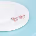 TOUPOP Sterling Silver Zircon Butterfly Stud Earrings Gifts For Women-0-4