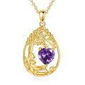 wholesale 925 Sterling Silver Heart Pendant Necklace Wholesale Gold Plated-0-65