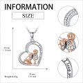 wholesale 925 Sterling Silver Fox & Girl Love Forever Heart Pendant Necklace s for Women-0-4