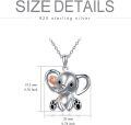 wholesale 925 Sterling Silver Elephant with Rose Flower Charm Pendant Necklace for Women-0-6