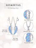 wholesale 925 Sterling Silver Angel Wing Pendant Necklaces for Women - Blue Fire Opal & Cubic Zirconia s-0-5