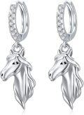 wholesale 925 Sterling Silver Hypoallergenic Dangle Horse Head Drop Earrings for Women-0-0