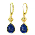wholesale 925 Sterling Silver Teardrop Lapis Lazuli Leverback Earrings Wholesale - Bohemian Bridal  for Her-0-0