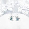 wholesale 925 Sterling Silver Turtle Abalone Shell Inlay Drop Dangle Hook Earrings for Women Girls Sea Life Ocean Animal-0-4
