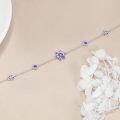wholesale 925 Sterling Silver Purple Amethyst Flower Charm Bracelet Gift for Women-0-2