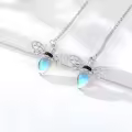 wholesale 925 Sterling Silver Teardrop Moonstone Bee Threader Earrings for Women-0-2