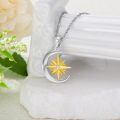 wholesale 925 Sterling Silver Moon And Star Pendant Necklace-0-3