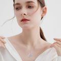 wholesale 925 Sterling Silver Heart Treble Clef Blue Opal Music Note Pendant Necklace For Women-0-1