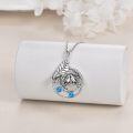 wholesale 925 Sterling Silver Blue Opal Bird Pendant Necklace - Gifts for Women and Girls-0-2