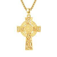 wholesale Gold 925 Sterling Silver Norse Vegvisir Compass Pendant with Valknut and Knotwork Design Chain Necklace for Men & Women -Vegvisir Gold Plated 1