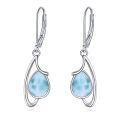wholesale 925 Sterling Silver Larimar Drop Earrings-0-0