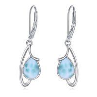 wholesale 925 Sterling Silver Larimar Drop Earrings-Larimar Earrings
