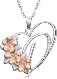 wholesale Sterling Silver Silver Lab Diamond 18K Gold Plated Initial Necklace for Women-Letter D-Letter D