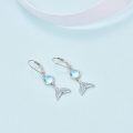wholesale 925 Sterling Silver Blue Moonstone Mermaid Tail Leverback Drop Earrings-0-3