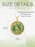 wholesale 14K Gold Sterling Silver Jade Tree of Life Necklace for Women-0-9