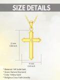 wholesale 14K Gold Diamond Cross Pendant Necklace for Women - Religious s for Mother and Wife-0-3