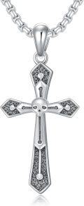 wholesale 925 Sterling Silver Skull Cross Pendant Religious  for Men & Women-0-0