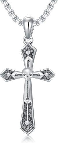 wholesale 925 Sterling Silver Skull Cross Pendant Religious  for Men & Women-Skull Cross
