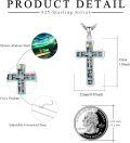 wholesale 925 Sterling Silver Cross Pendant with Abalone Shell Inlay and Multicolor Stones for Men-0-2