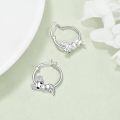 wholesale 925 Sterling Silver Cute Axolotl Enamel Hoop Earrings White Gold Plated-0-3