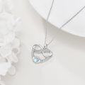 wholesale 925 Sterling Silver Heart-Shaped Infinity Claddagh Pendant Necklace with Blue Opal Stone - Valentine's Day Gift for Her-0-3
