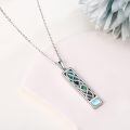 wholesale 925 Sterling Silver Celtic Knot Abalone Shell and Labradorite Pendant Necklace for Women Girls Gift 43cm Chain Length-0-2