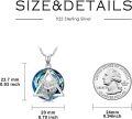 wholesale 925 Sterling Silver Blue Crystal Wolf Head Therian Pendant Necklace-0-4