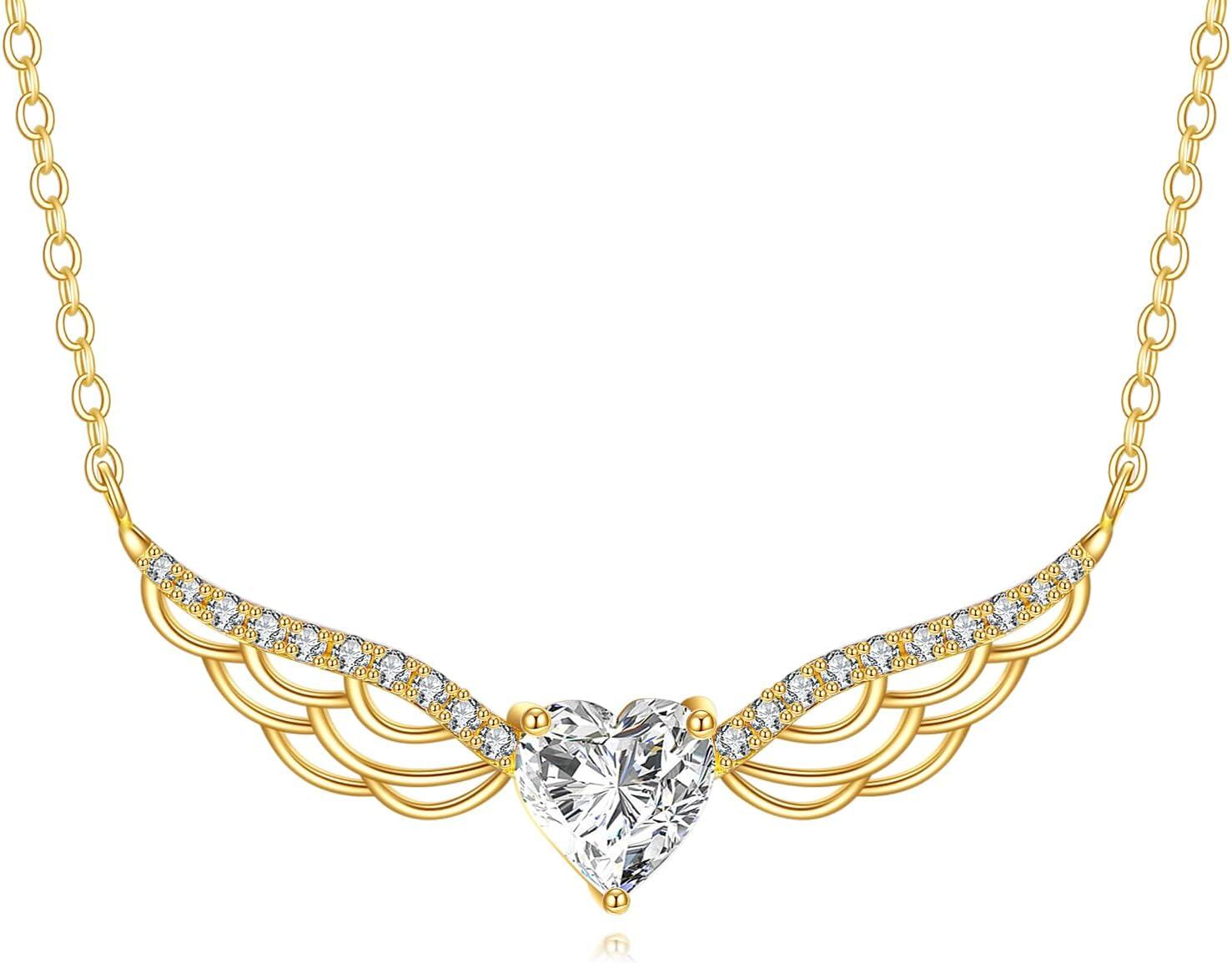 wholesale 14K Gold Heart-Shaped Diamond Pendant Necklace for Women's s-0-0