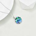 wholesale 925 Sterling Silver Abalone Shell & Moonstone Lotus Pendant Necklace Yoga Jewelry for Women-0-3
