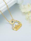 wholesale Sterling Silver 14K Gold Plated Mother Father Daughter Son Necklace Mother s Day Gift-0-20