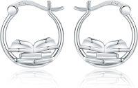 wholesale 925 Sterling Silver Book Design Huggie Hoop Earrings for Women Girls Minimalist  48mm Diameter-Book