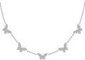 wholesale 925 Sterling Silver Cubic Zirconia Butterfly Choker Necklace - 16-18 Inch Adjustable Chain, Hypoallergenic, Gift Box-0-0