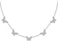 wholesale 925 Sterling Silver Cubic Zirconia Butterfly Choker Necklace - 16-18 Inch Adjustable Chain, Hypoallergenic, Gift Box-5 Little butterfly choker