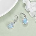 wholesale 925 Sterling Silver Larimar Tree of Life Dangle Earrings Birthstone s for Women Girls-0-3