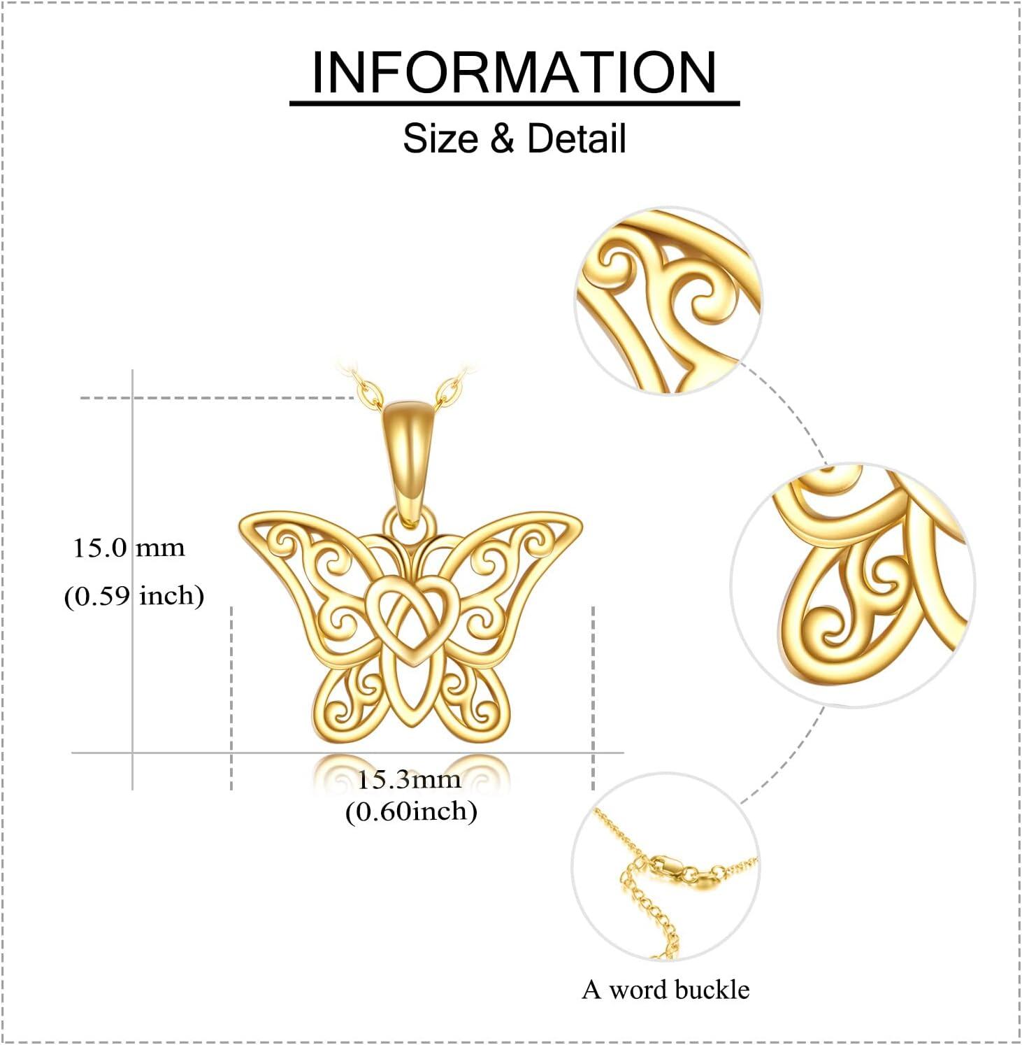 14K Gold Origami Fox Pig Panda Pendant Necklace for Women Men-0-5