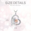 TOUPOP Sterling Silver S925 Forever In My Heart Dog Pendant Necklace-0-3