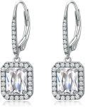 wholesale Sterling Silver Moissanite Dangle Earrings 6ct.tw with D-Color VVS Accents-0-0