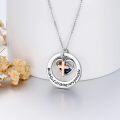 wholesale 925 Sterling Silver Gold Plated Heart & Cross Pendant with Austrian Crystals and Engraved Message - 4 Colors Available-0-2