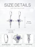 TOUPOP Sterling Silver Amethyst Infinity Cross Earrings With Heart Crystal-0-2