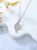 TOUPOP Sterling Silver & Crystal Rose Heart Necklace, I Love You To The Moon And Back-0-4