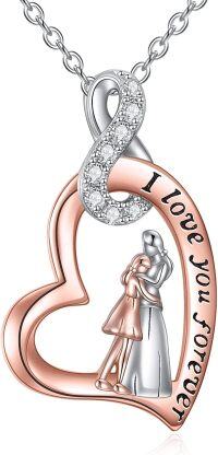 wholesale 925 Sterling Silver Infinity Heart Mother Daughter Necklace I Love You Forever Gift for Mom Grandma-A-Infinity Heart Pendant