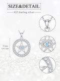 wholesale 925 Sterling Silver Celtic Knot Pendant with Blue Evil Eye and Pentagram Necklace for Women-0-1