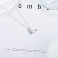 wholesale 925 Sterling Silver Crystal Narwhal Pendant Necklace for Women Girls Gifts Fine Jewelry Chain 4mm Blue Topaz Gemstone Necklaces Minimalist Ocean Animal Charm Accessories-0-4