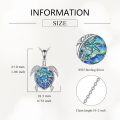 wholesale 925 Sterling Silver Abalone Shell Palm Tree Sea Wave Turtle Pendant Necklace for Women-0-2