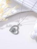 wholesale 925 Sterling Silver Heart Skeletons Pendant Necklace Gothic s for Women-0-3