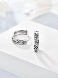 wholesale Sterling Silver Norse Viking Celtic Knot Hoop Earrings for Women Men Unisex-0-6